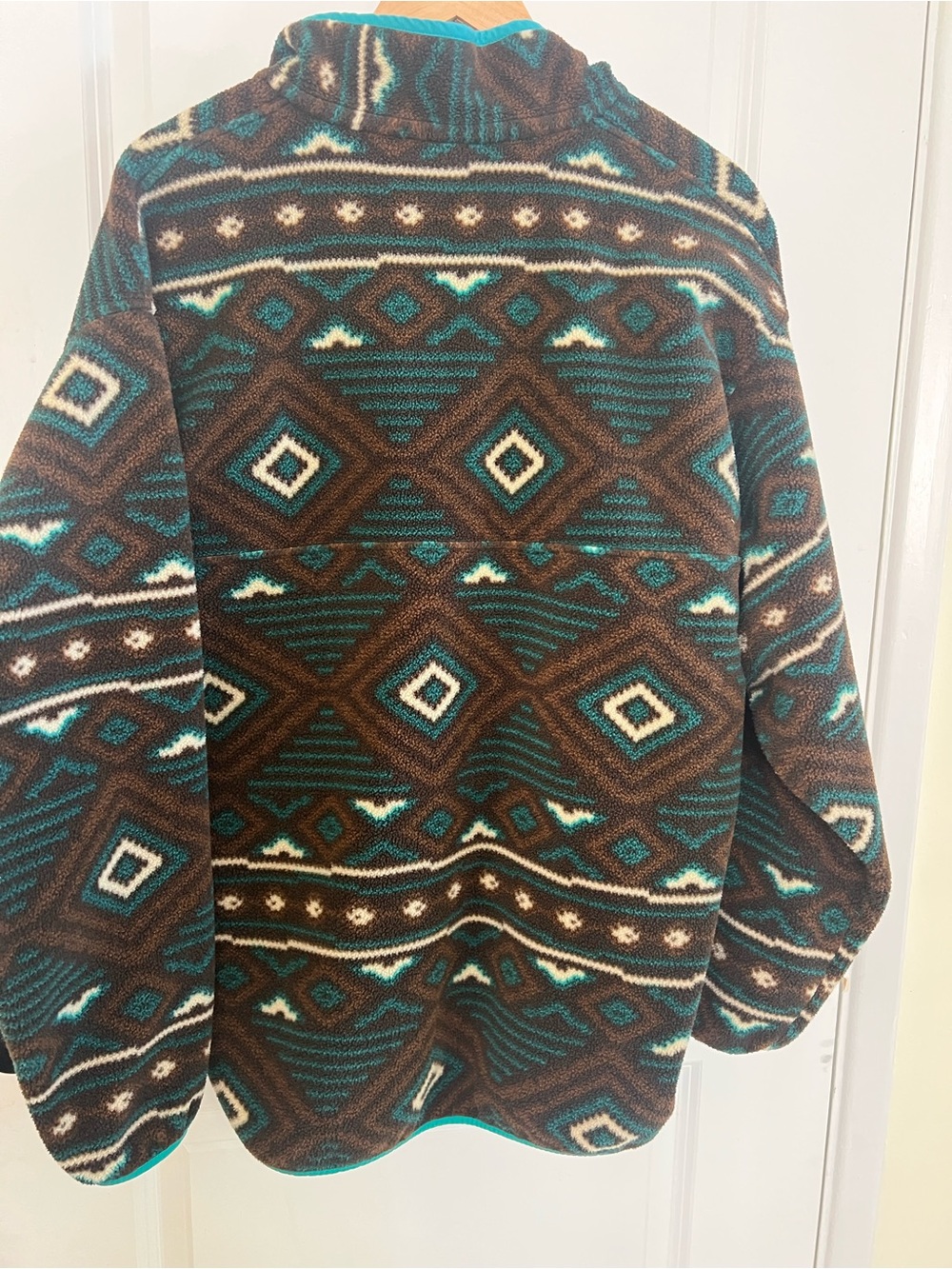 Patagonia Teal-Trim Aztec Fleece Snap-T Pullover - Picture 5 of 5